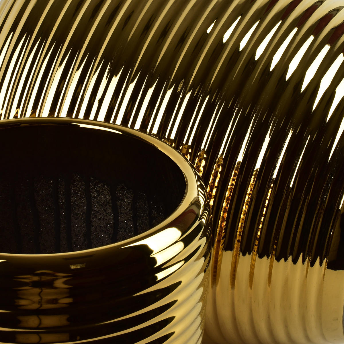 BLUMENTOPF Neva 2er Set Gold 30.5/30.5/30.5 cm Keramik - Goldfarben, Keramik (30.5/30.5/30.5cm) - Mondex