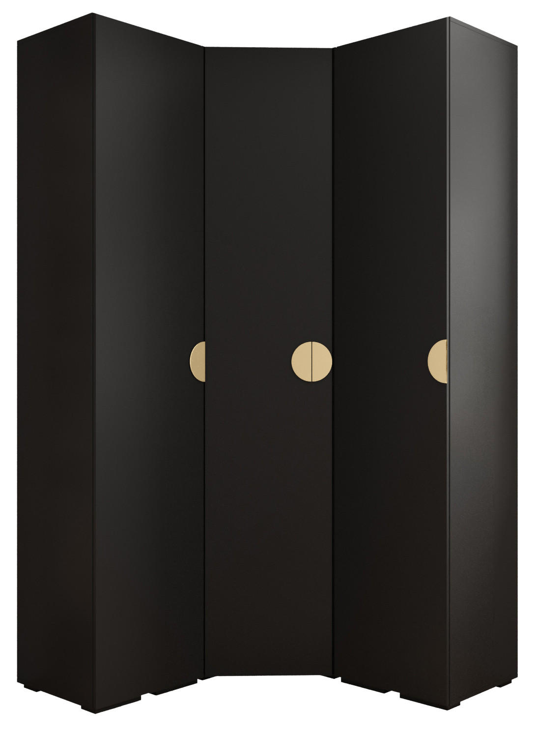 GARDEROBEN-SET 236,7/131,7/47 - Goldfarben/Schwarz, Holz/Kunststoff (131.7/236.7/47cm) - Abiks Möbel