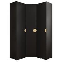 GARDEROBEN-SET 236,7/131,7/47 - Goldfarben/Schwarz, Holz/Kunststoff (131.7/236.7/47cm) - Abiks Möbel