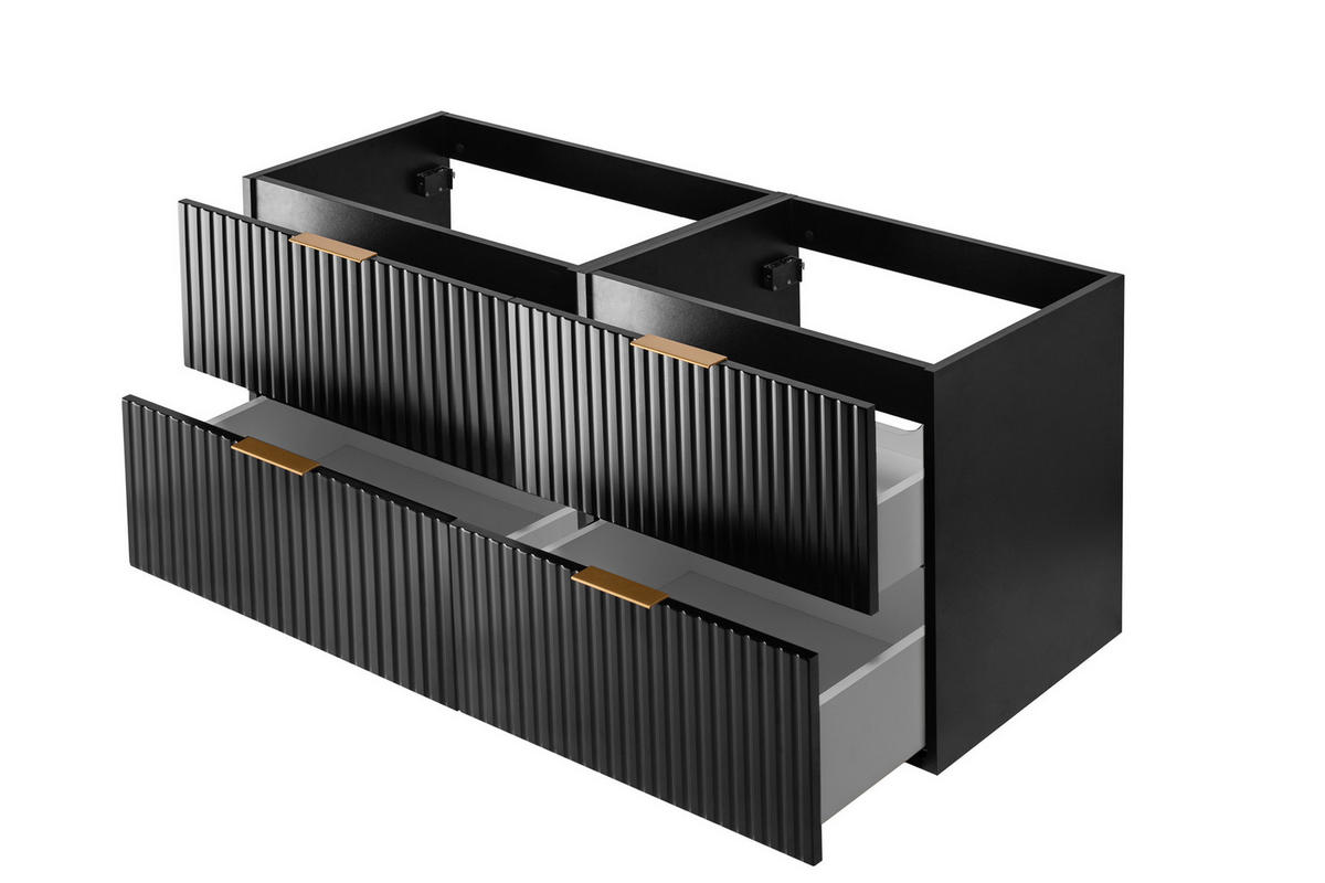 WASCHBECKUNTERSCHRANK FLOW Schwarz matt 120/57/46 cm - Schwarz, Holzwerkstoff (120/57/46cm) - Rodan