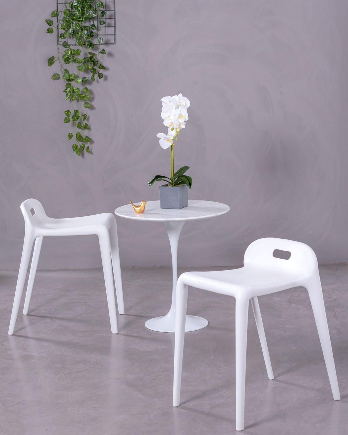 HOCKER Kunststoff Weiß - Weiß, Kunststoff (34/55/47cm) - Nest Dream