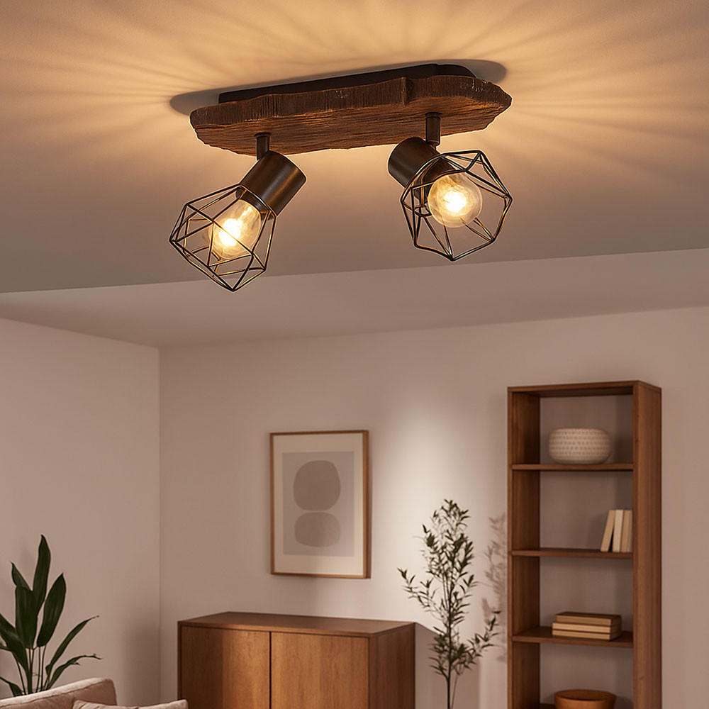 DECKENLEUCHTE PRISKA Metall Braun - Braun, Metall (38.5/12/23cm) - Globo Lighting