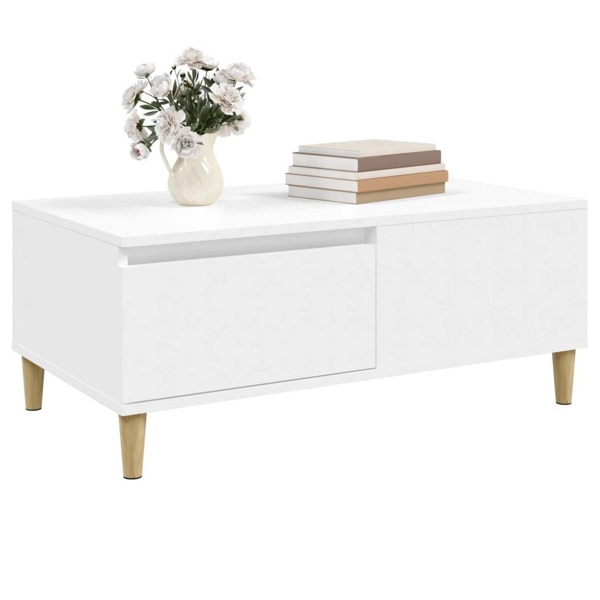 COUCHTISCH Weiß 90x50x36,5 cm Holzwerkstoff - Weiß, Holzwerkstoff (90/50/36.5cm) - furnicato