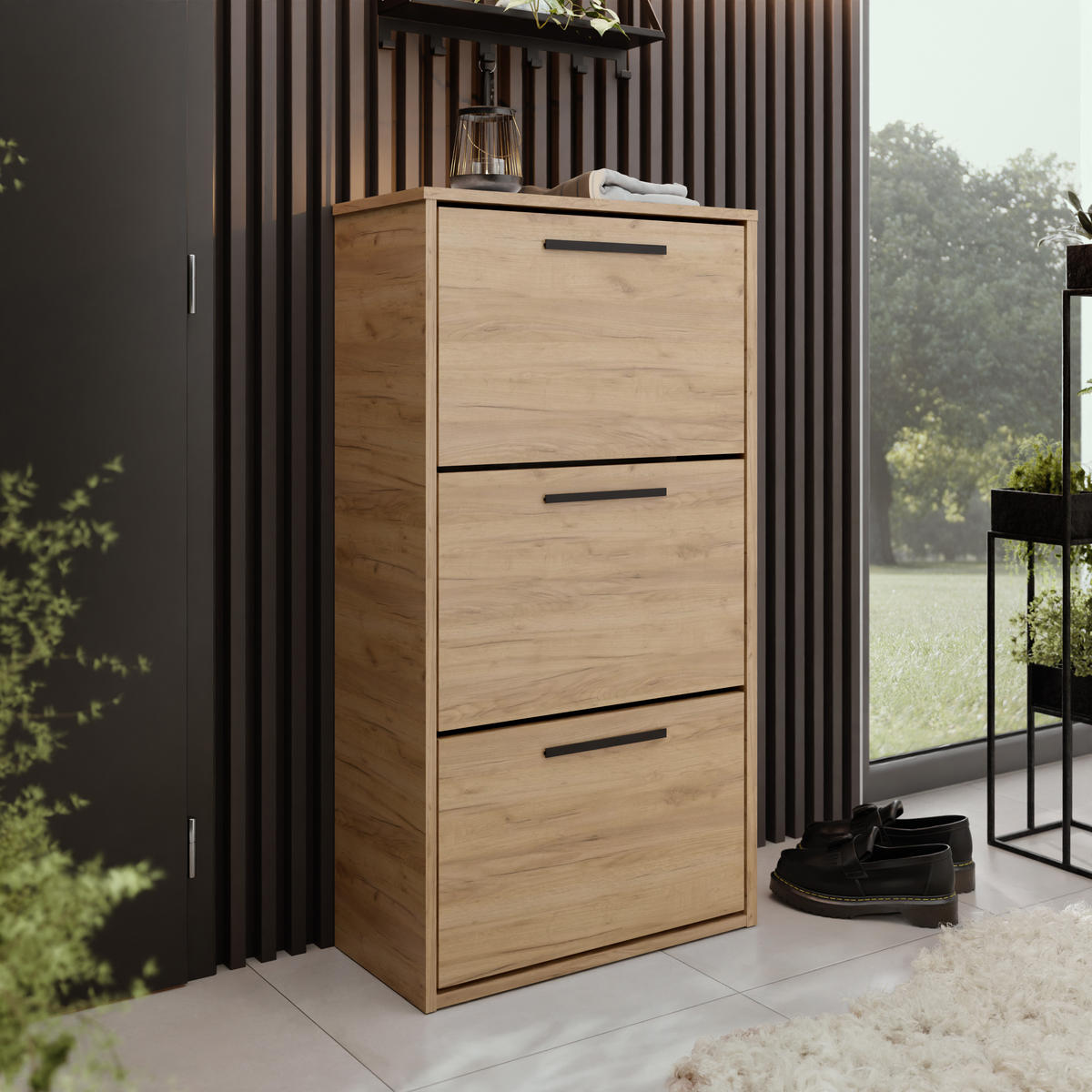 SCHUHSCHRANK Asper SCHUHSCHRANK Asper Craft Eiche Gold - Honigeiche, Holzwerkstoff (59/114.6/24cm) - Kier Furniture