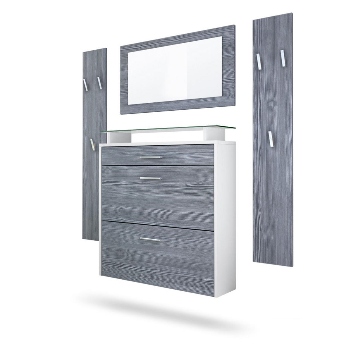 GARDEROBE Malea Front in Avola-Anthrazit - Anthrazit, Holzwerkstoff (180/180/23cm) - Vladon