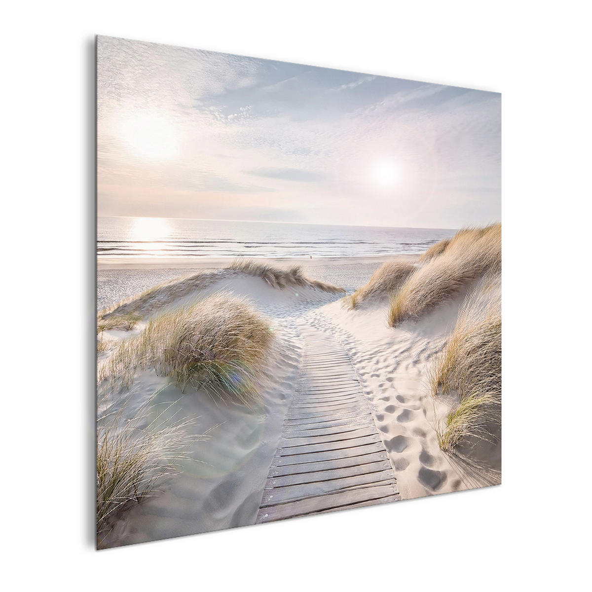 GLASBILD 30×30 cm Strand - Beige, Glas (30/30cm) - artissimo