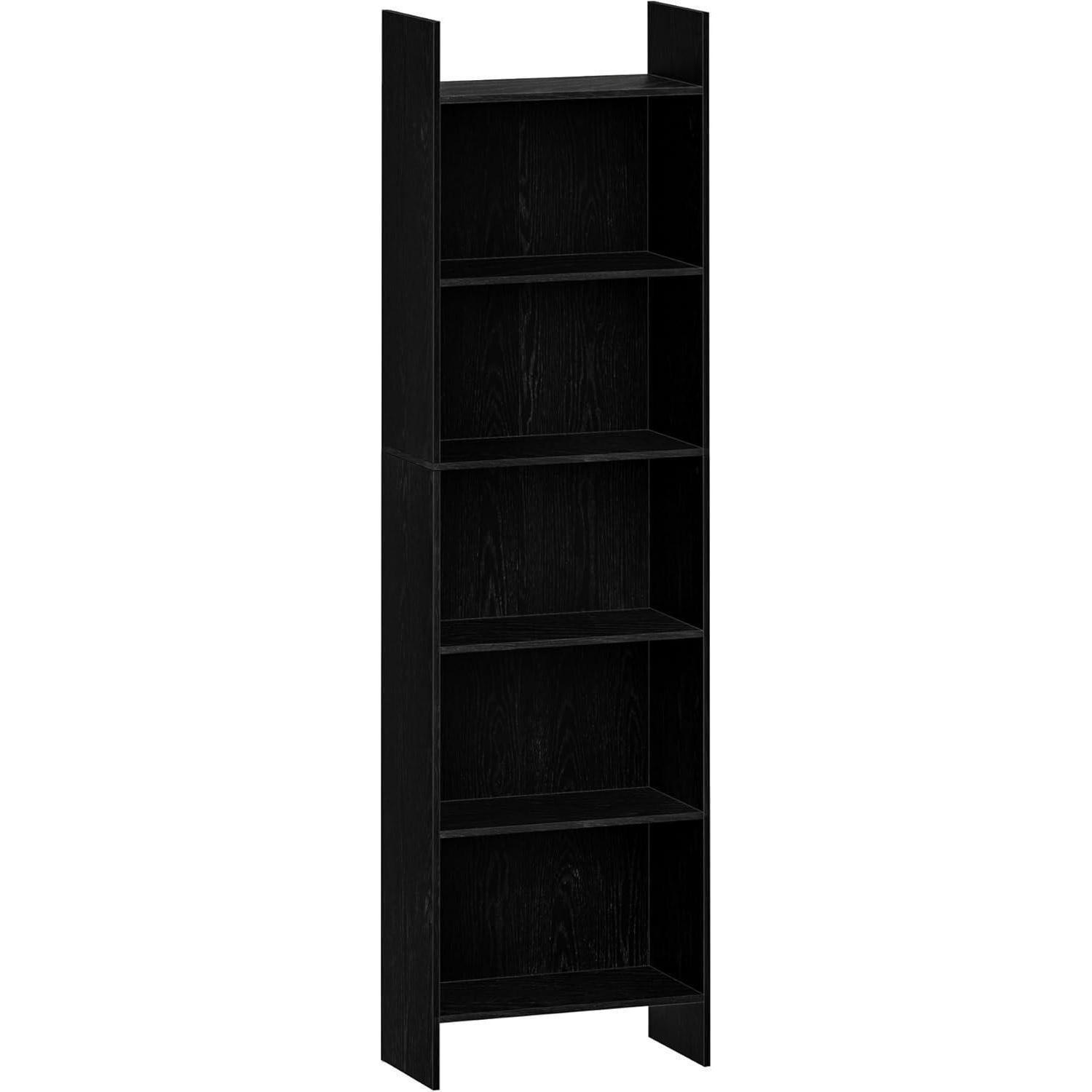 BÜCHERREGAL Standregal 6 Fächer Schwarz 24 x 48 x 170 cm - Schwarz, Holzwerkstoff (48/170/24cm)