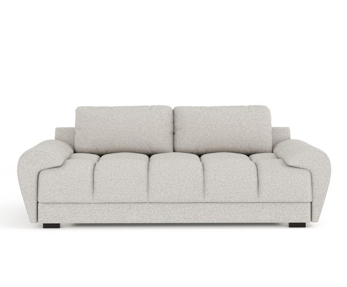 3-SITZER SOFA Peebles Beige Webstoff - Beige/Schwarz, Holz/Holzwerkstoff (244/90/101cm) - Maison de Reve