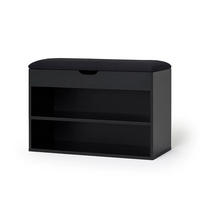 SCHUHREGAL Vault 60/30/47 cm - Schwarz, Holzwerkstoff (30/47/60cm) - BOXIMO