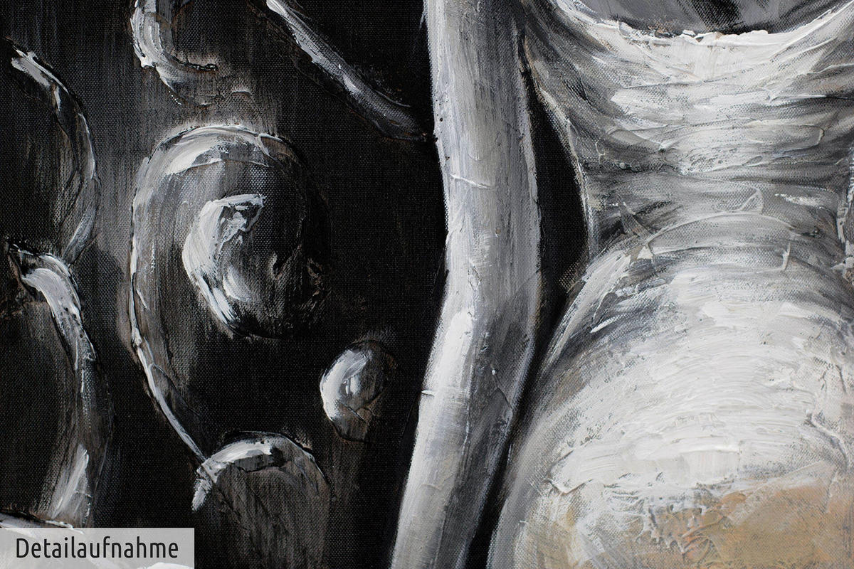 ACRYLBILD HANDGEMALT 60/120 cm - Schwarz, Holz/Textil (1.74/120cm) - KUNSTLOFT