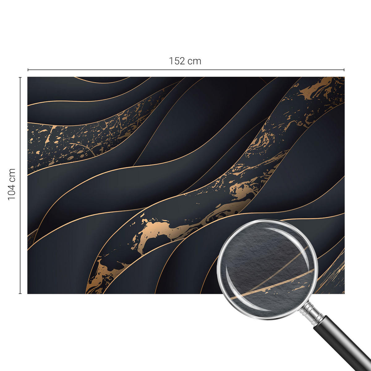 FOTOTAPETE 152x104 cm - Elegante Wellen - Weiß, Textil (152/104cm) - Wallfluent