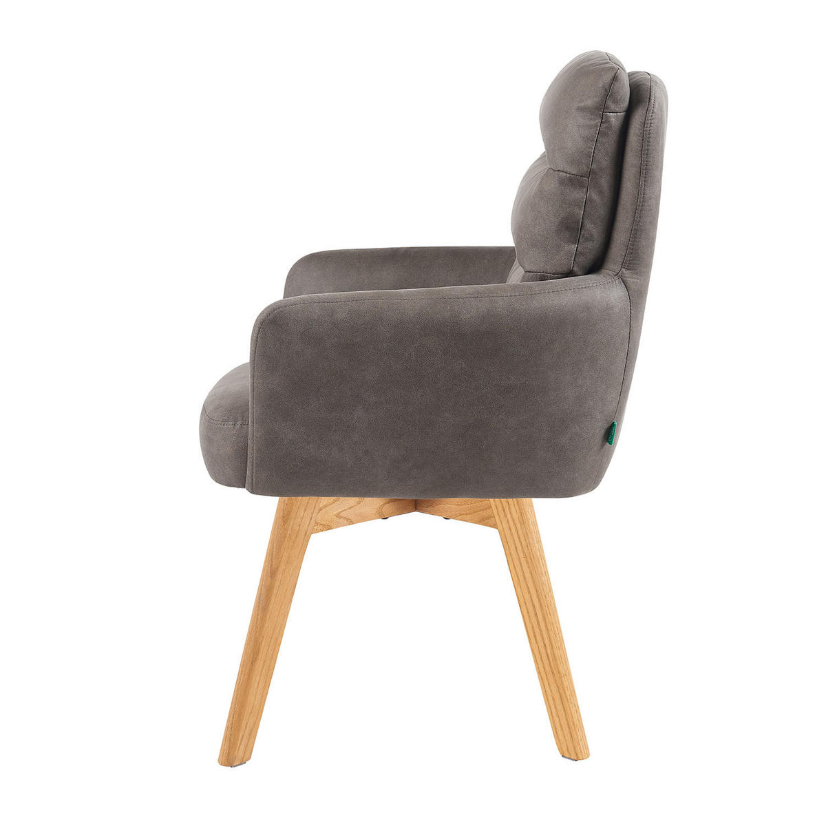 ARMLEHNSTUHL Mika-Joni - Honigeiche/Taupe, Eichenholz/Holz (59/94/66cm) - DUBI Möbel