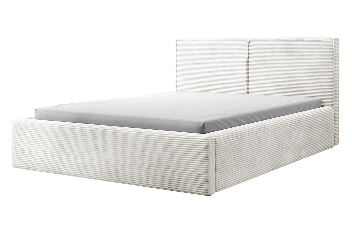 POLSTERBETT Farese Grau-beige Cordbezug 160 cm - Greige, Textil (160/200cm) - Selsey