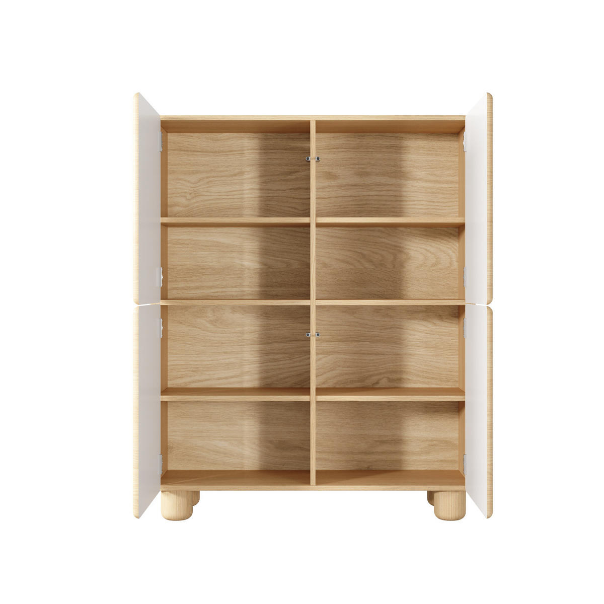 HIGHBOARD CERVI A 100 cm Eiche Vicenza - mit 4 Türen und abgerundeten Fronten - Eichefarben, Holz/Holzwerkstoff (100/125/38cm) - Ravio
