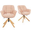 BÜROSTUHL Mika-Iven - Honigeiche/Rosa, Eichenholz/Holz (65/82/66cm) - DUBI Möbel