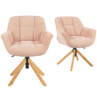 BÜROSTUHL Mika-Iven - Honigeiche/Rosa, Eichenholz/Holz (65/82/66cm) - DUBI Möbel
