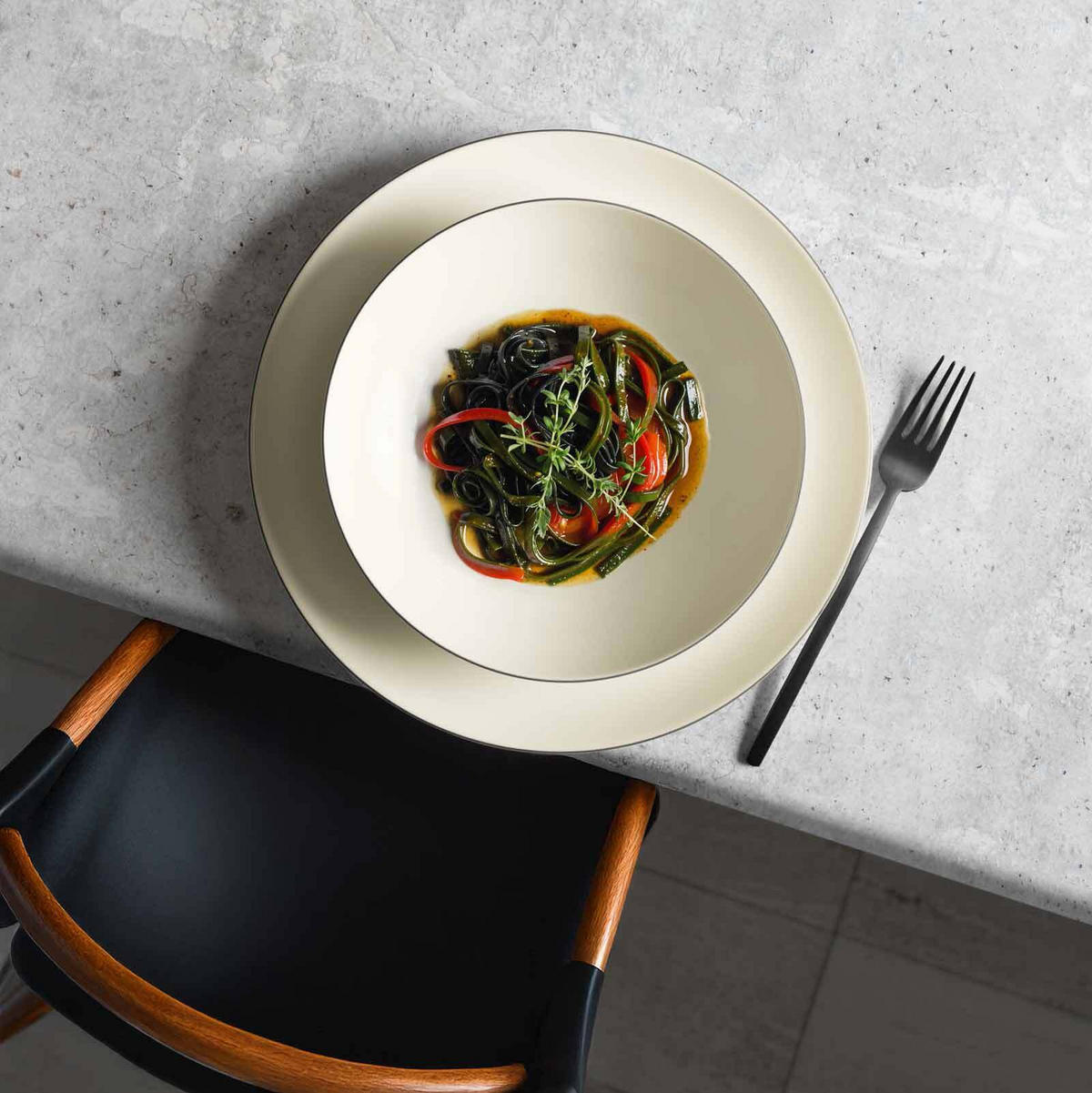 TAFELSERVICE Savona Grey Line creme 12er Set - Creme, Keramik (32.3/23.5/32.3cm) - Seltmann Weiden