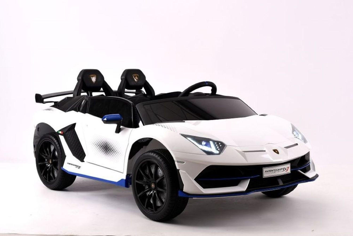 KINDER ELEKTROAUTO Lamborghini Aventador SVJ Xago weiß EVA-Reifen, Kunstledersitz, lizenziert, Zweisitzer, 12V 7Ah Akku - Weiß, Kunststoff (133/80/53cm) - Es-Toys