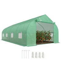 GEWÄCHSHAUS DE-05742 6x3x2 m, 8 Netzfenster, Rolltür Grün - Grün, Kunststoff/Metall (300/200/595cm) - ComfortXL