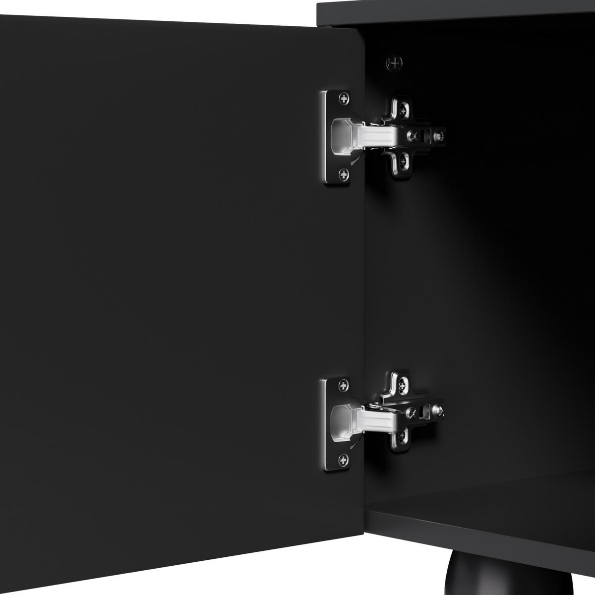 TV-SCHRANK aus Spanplatte 180x40x42 cm Schwarz mit Schubladen und Fächern, viel Stauraum und Massivholzbeinen - Schwarz, Holzwerkstoff (180/42/40cm) - Modfu