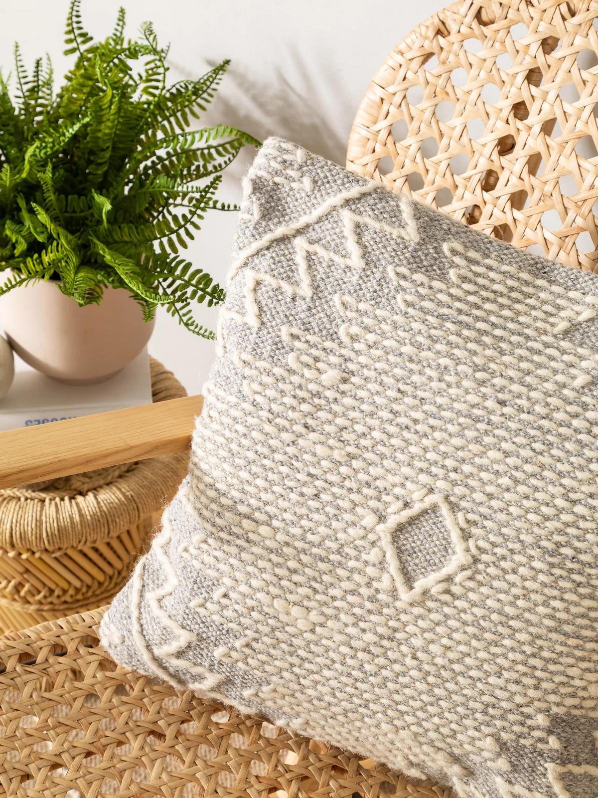KISSENBEZUG Sydney Hellgrau 45x45 cm - Hellgrau, Textil (45/45cm) - benuta Pure