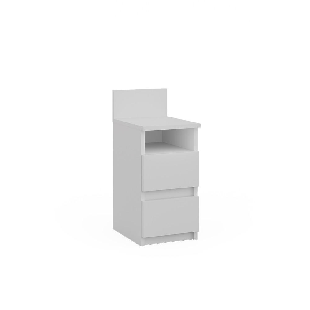 NACHTTISCH Monty Weiß 25 x 59.1 cm mit 2 Schubladen - Weiß, Holzwerkstoff (25/59.1/32.3cm) - Vicco