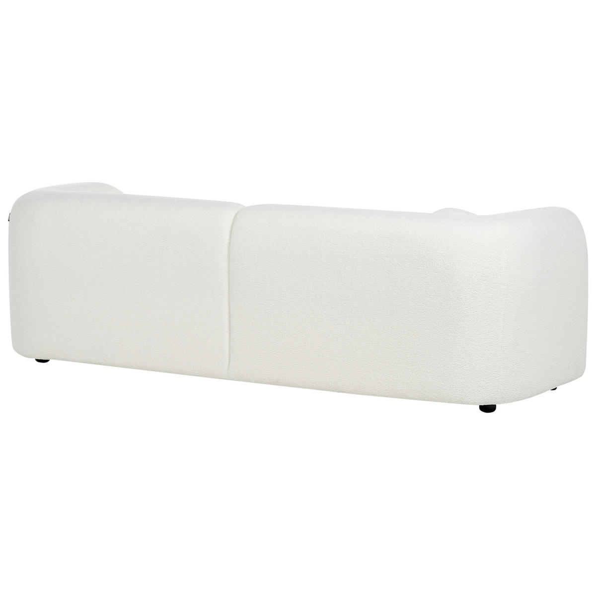 3-SITZER-SOFA Bouclé Weiß Leiren - Weiß, Textil (224/73/83cm) - Beliani