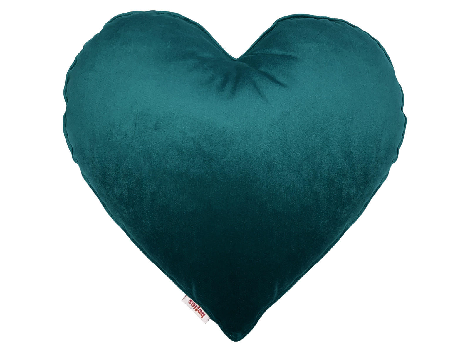 HERZKISSEN Samt&Sonders petrol 35x32 cm - Petrol, Textil (34/32cm) - beties Heimtextil