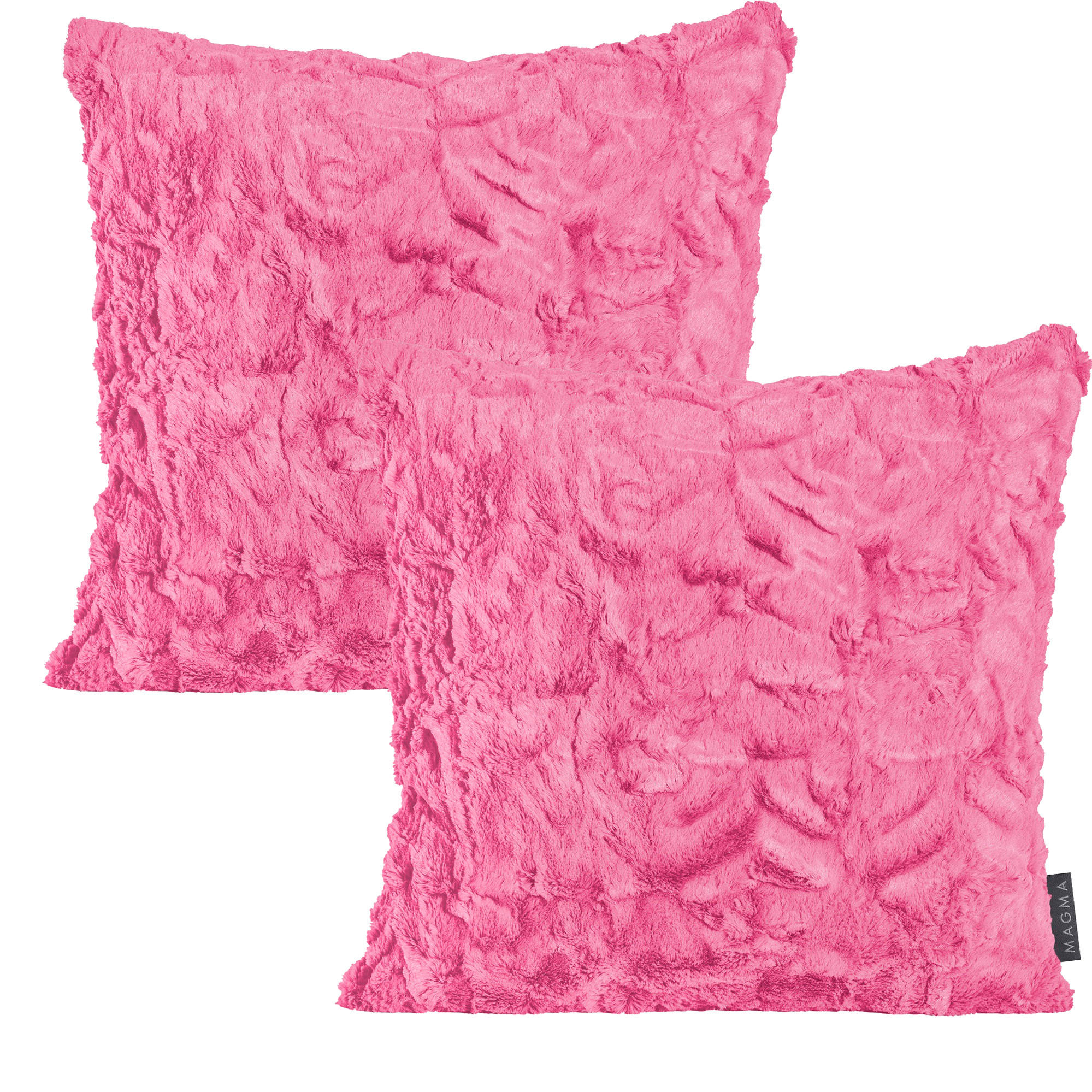 KISSENHÜLLE 2er Set Fluffy 40/40 cm pink - Pink, Textil (40/40cm) - Magma Heimtexx