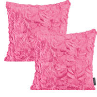 KISSENHÜLLE 2er Set Fluffy 40/40 cm pink - Pink, Textil (40/40cm) - Magma Heimtexx