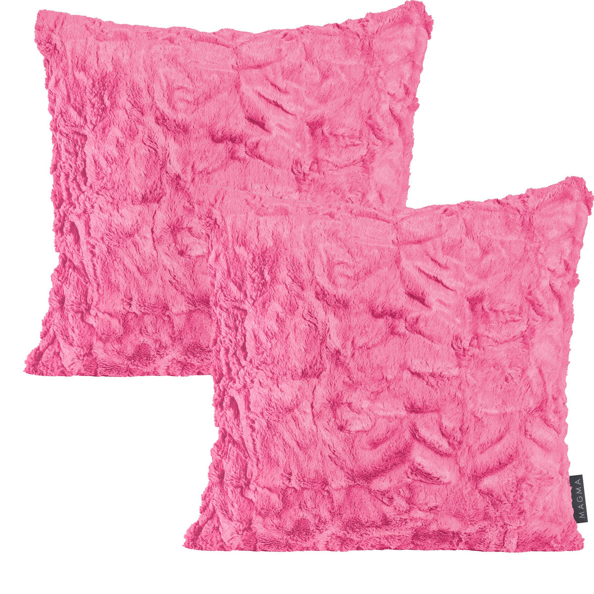 KISSENHÜLLE 2er Set Fluffy 40/40 cm pink - Pink, Textil (40/40cm) - Magma Heimtexx