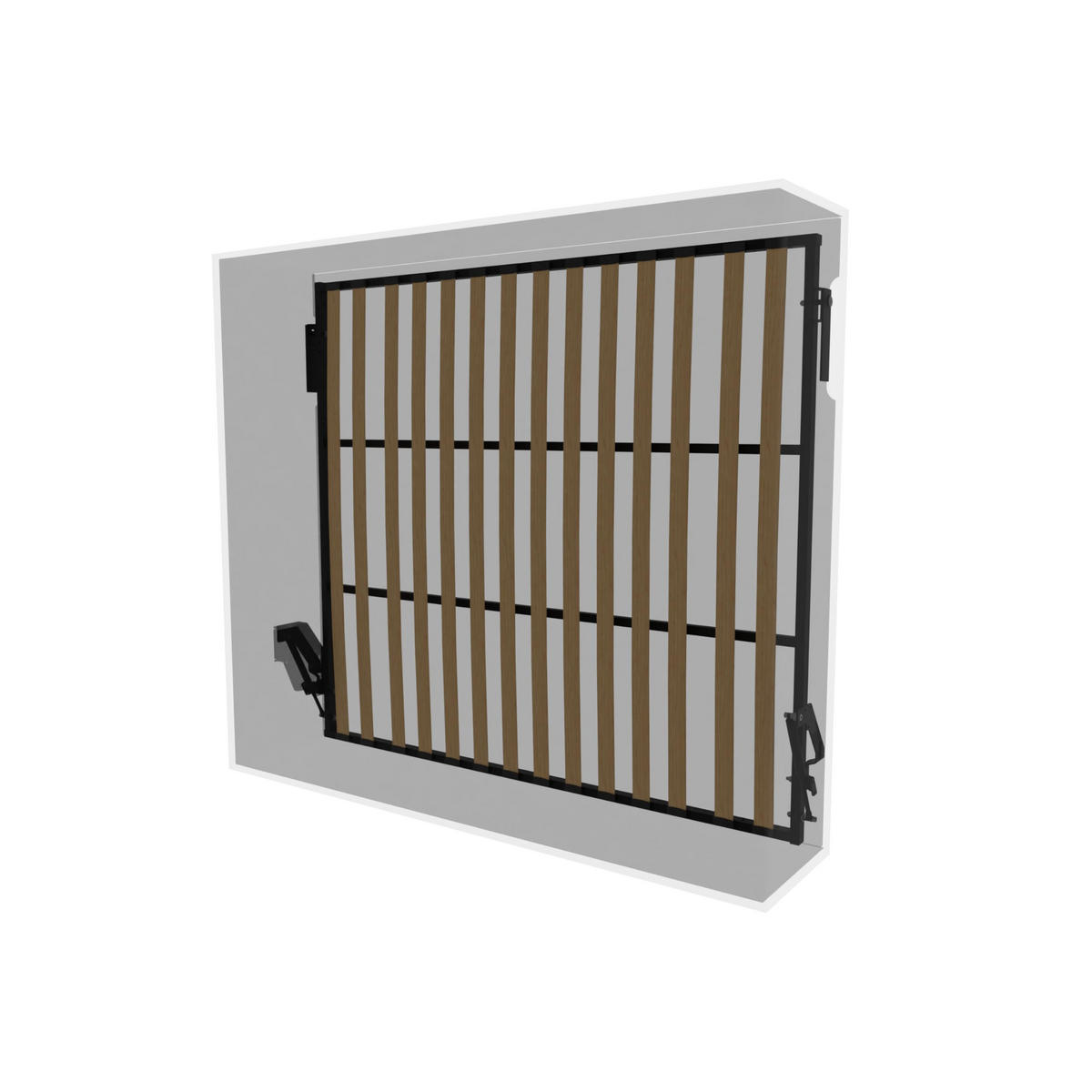 SCHRANKBETT Morphy Einbaubares 200x192 Horizontal - Weiß, Holz/Metall (200/192cm) - WallBedKing
