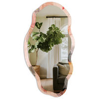 SPIEGEL 90x45 cm asymmetrisch mit Druck - Pflanzeneleganz - Transparent, Glas (45/90/0.4cm) - TULUP