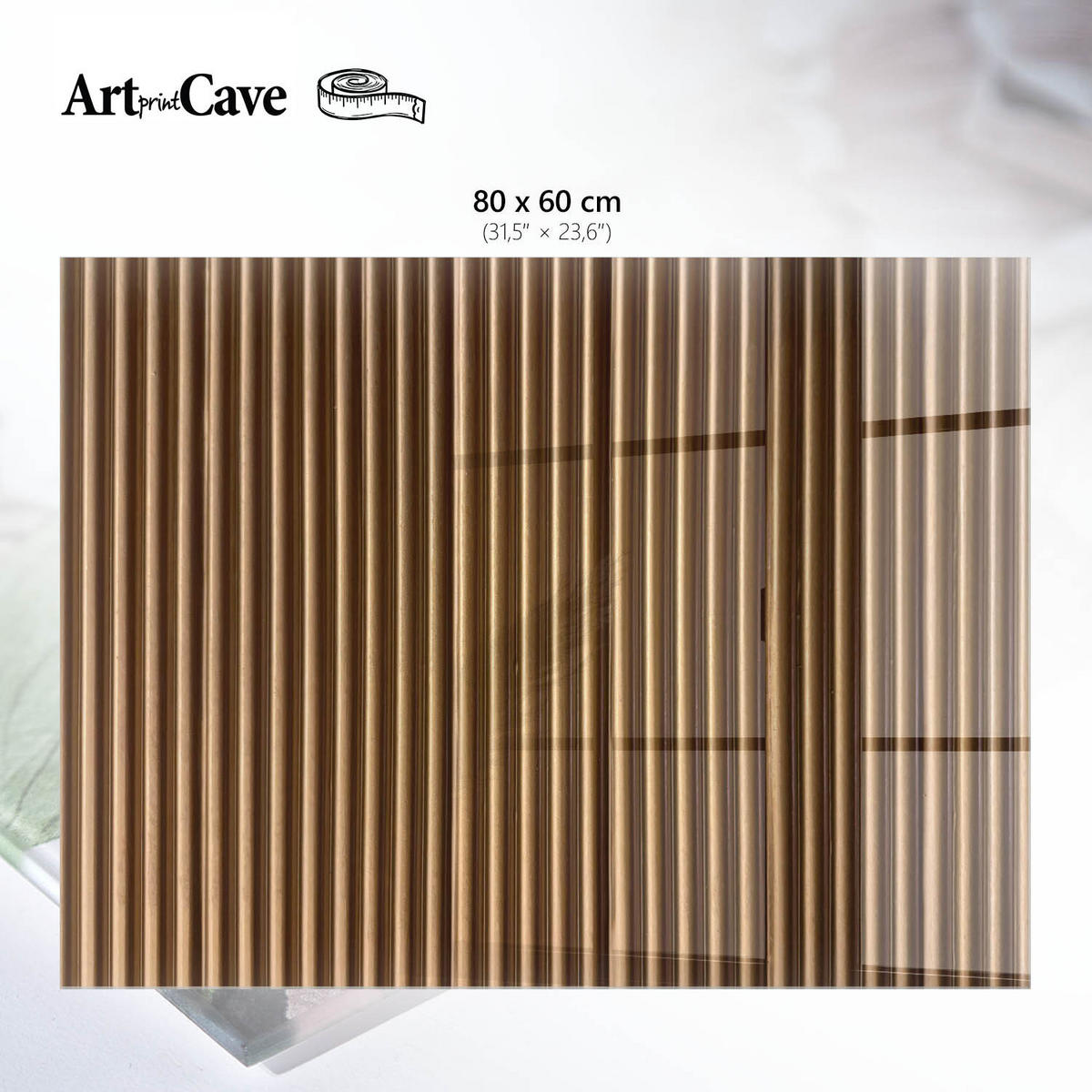 GLASPLATTE 80x60 cm – Braune Linien - Grau, Glas (0.4/80/60cm) - ArtPrintCave