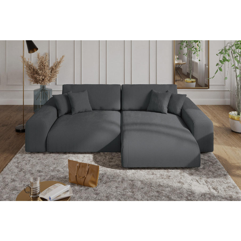 Thumbnail - luma-home Ecksofa, Grau, Textil, 3-Sitzer, Füllung: Polyurethan (Pur), Eckteil, L-Form,L-Form, 255x165 cm, Wohnzimmer, S...