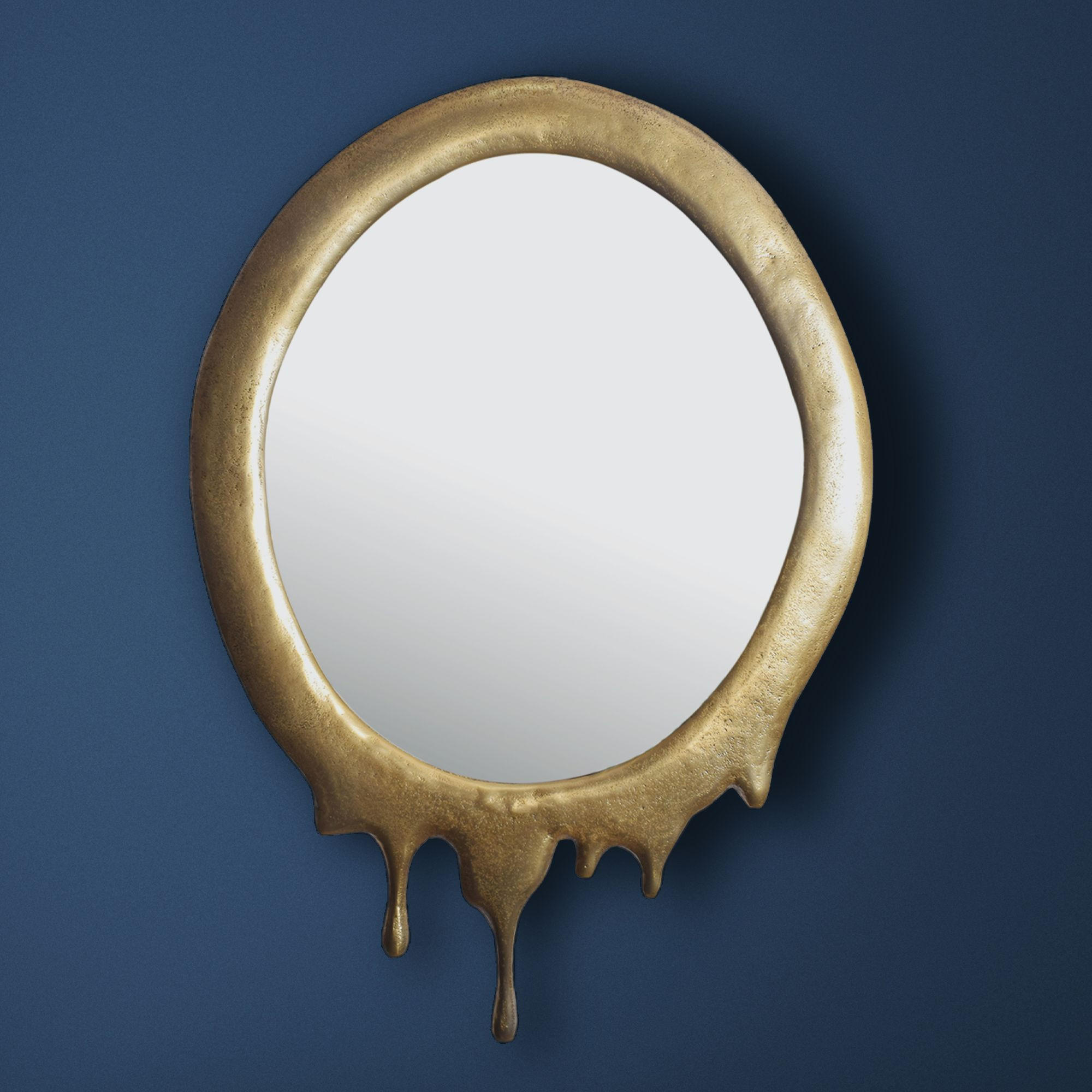 WANDSPIEGEL Oval Metall Gold 50x71 cm Modern - Goldfarben, Glas (50/71/3cm) - KADIMA DESIGN