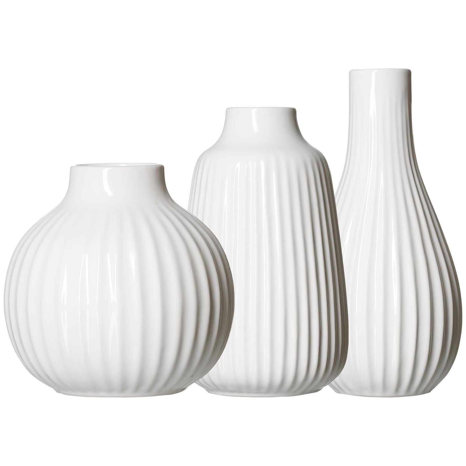 VASEN-SET Sanremo weiß 3er Set - Weiß, Keramik (1cm) - Ritzenhoff Breker