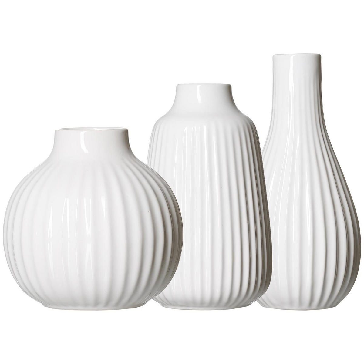 VASEN-SET Sanremo weiß 3er Set - Weiß, Keramik (1cm) - Ritzenhoff Breker
