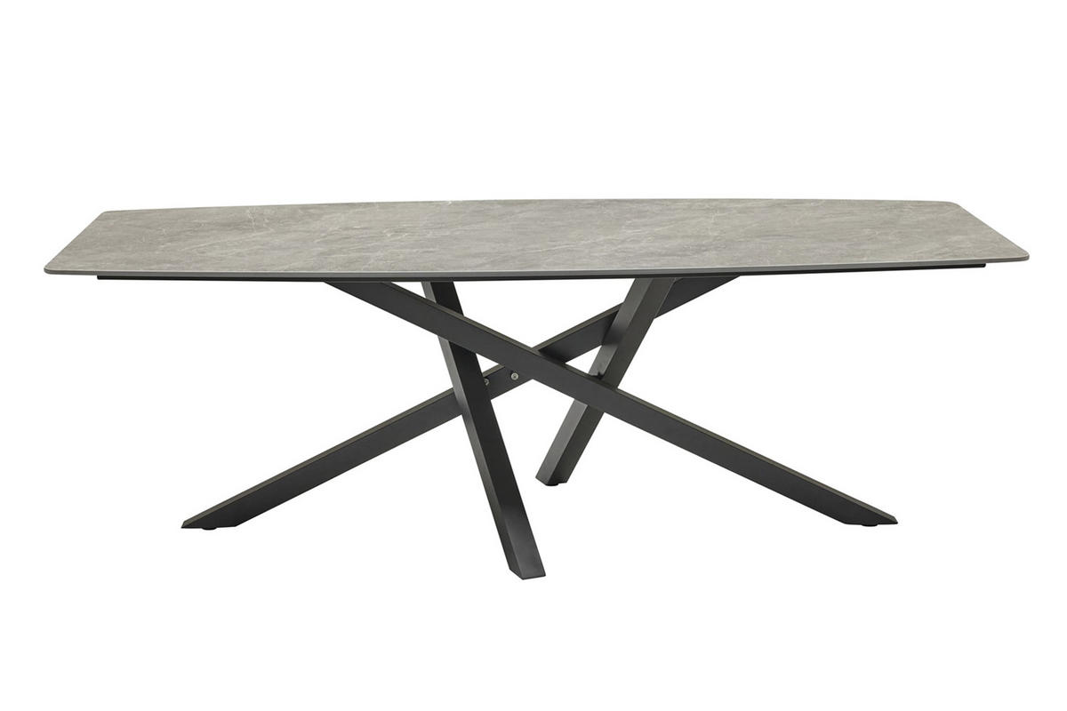 GARTENTISCH Concord 220x100x75cm, Metall, Anthrazit - Anthrazit, Stein (100/220/75cm) - dasmöbelwerk