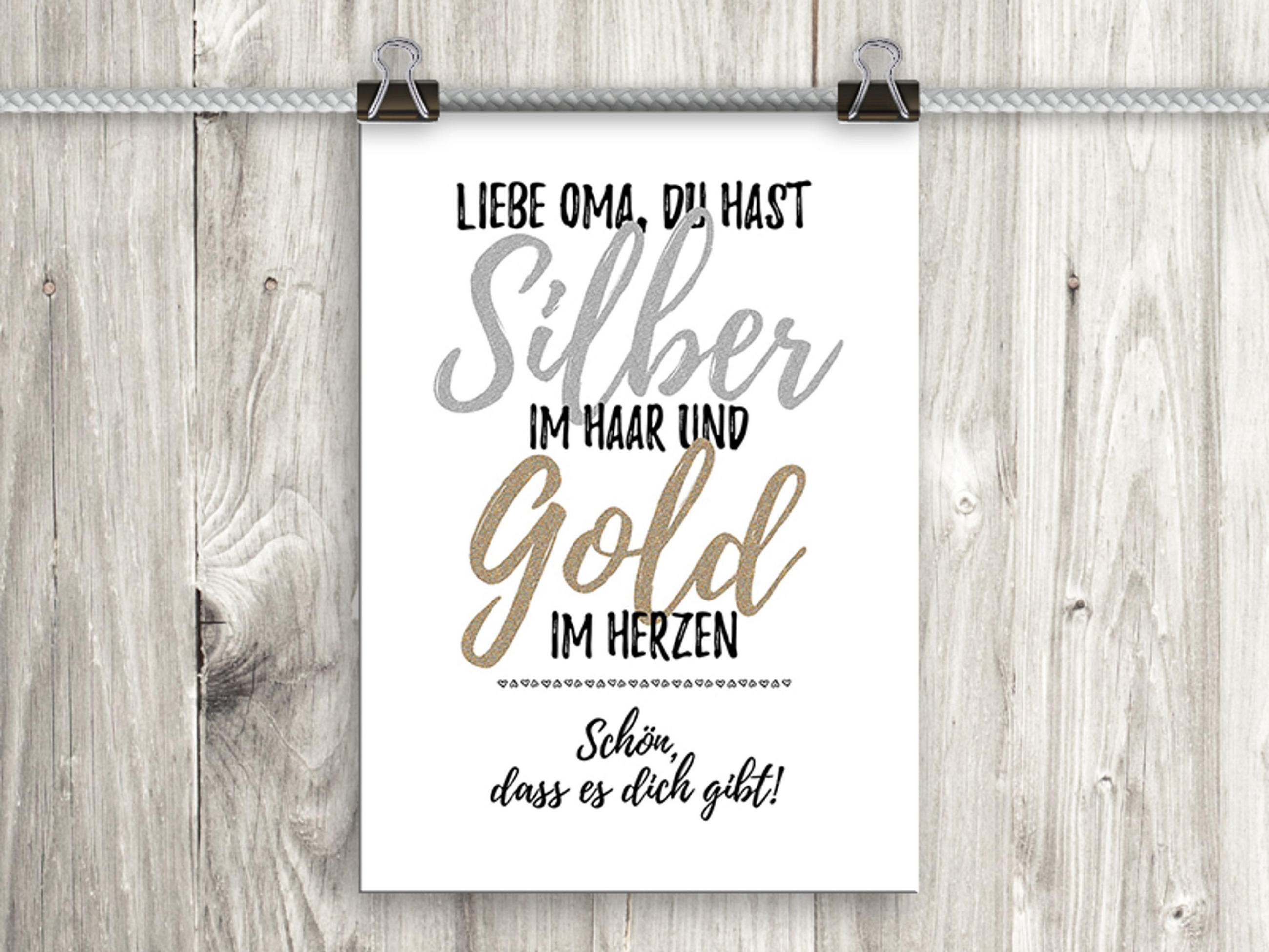 POSTER DIN A4 21x29,7 cm Geschenk Oma Spruch - Gelb, Papier (21/29.7/2cm) - artissimo