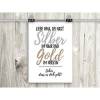 POSTER DIN A4 21x29,7 cm Geschenk Oma Spruch - Gelb, Papier (21/29.7/2cm) - artissimo