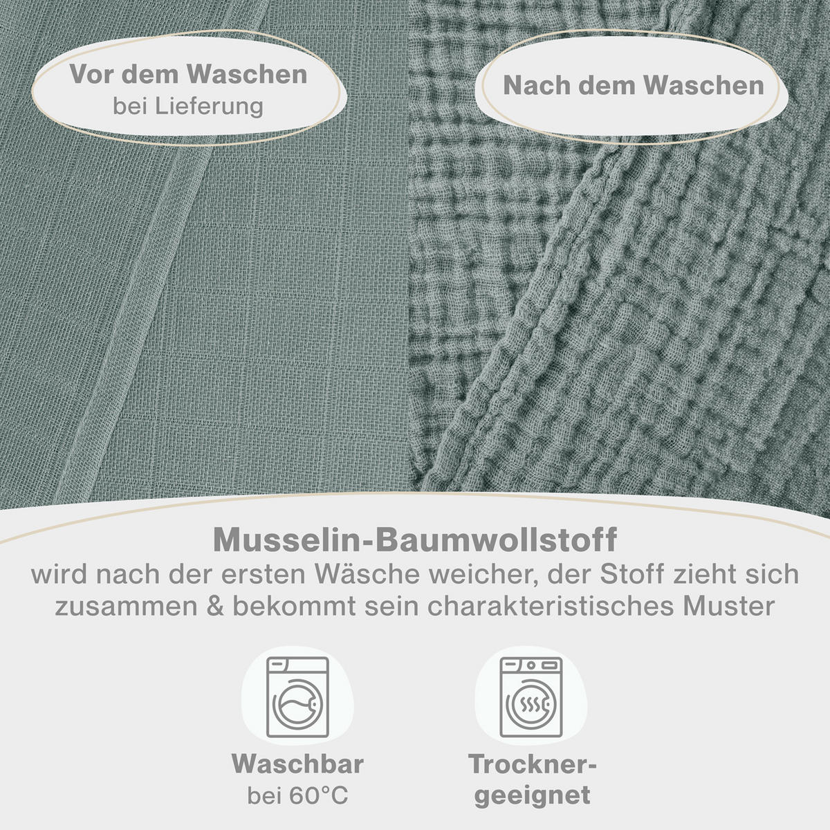 SPUCKTÜCHER 70/70 cm, 100% Baumwolle für Babys, Dunkelgrün, 5er-Set - Dunkelgrün, Textil (70/70cm) - Laleni