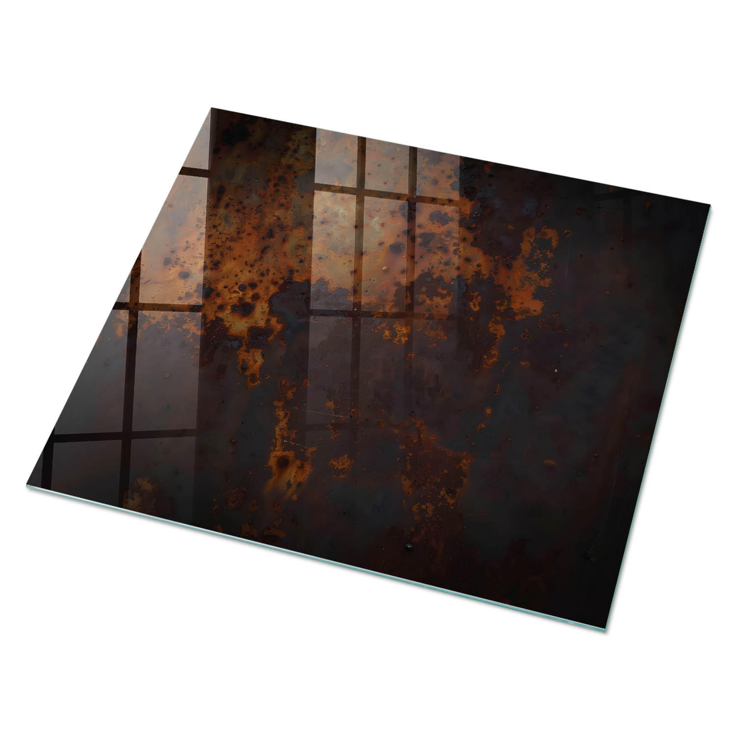 GLASPLATTE 80x60 cm – Industrielle Textur - Grau, Glas (0.4/80/60cm) - ArtPrintCave