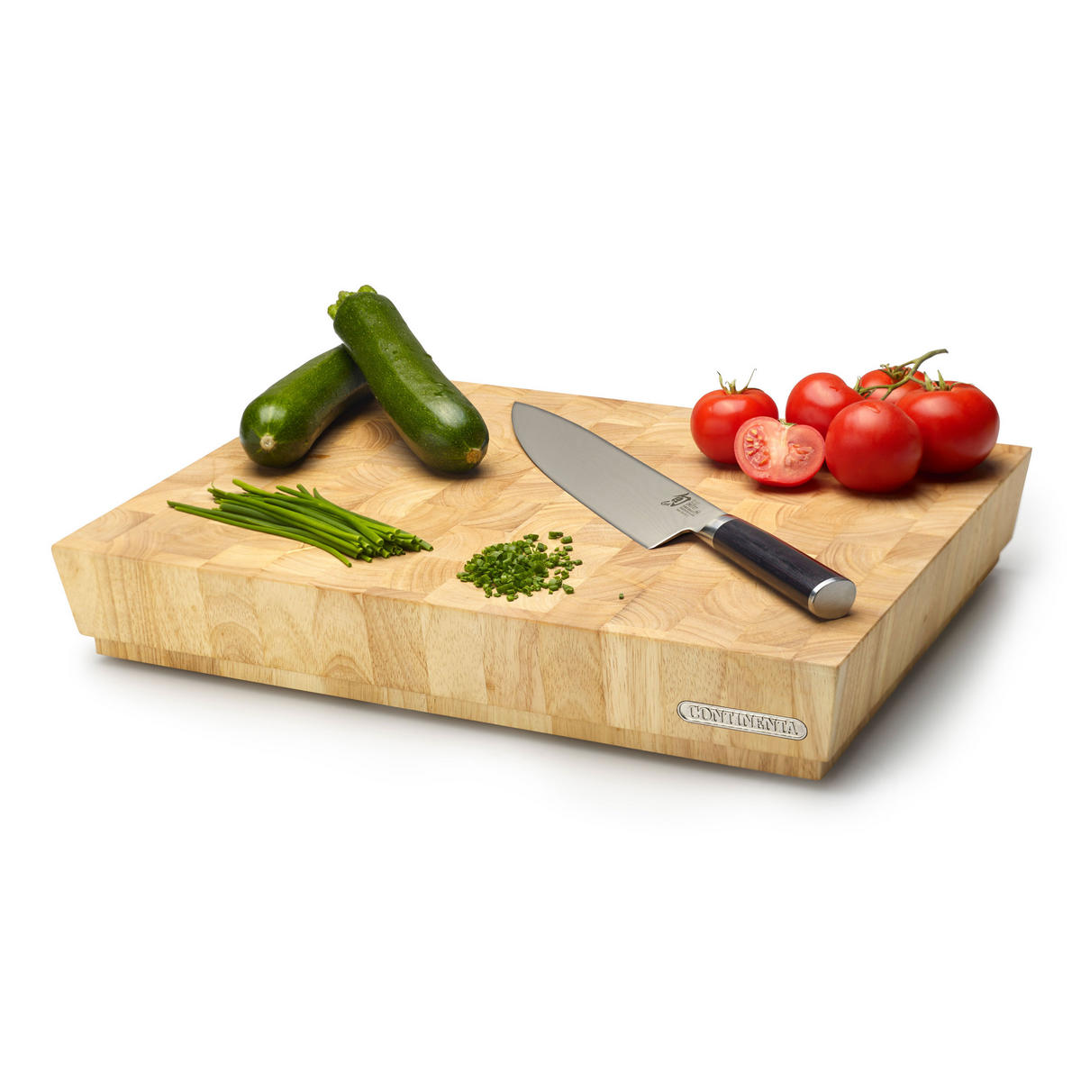 HACKBLOCK, Gummibaumholz, 48 x 36 x 7.3 cm - Braun, Holz (50/39cm) - Continenta