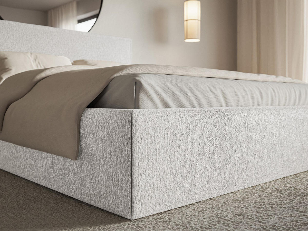 POLSTERBETT Softie Slim Hellgrau Chenille 200x200 - Hellgrau, Textil (200/200cm) - Selsey