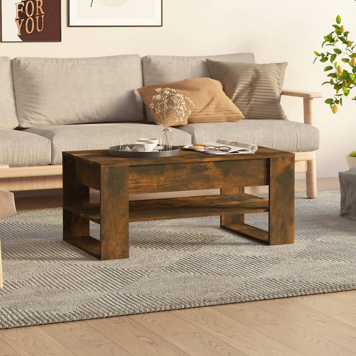 COUCHTISCH Räuchereiche 102x55x45 cm Holzwerkstoff - Braun, Holzwerkstoff (102/55/45cm) - furnicato