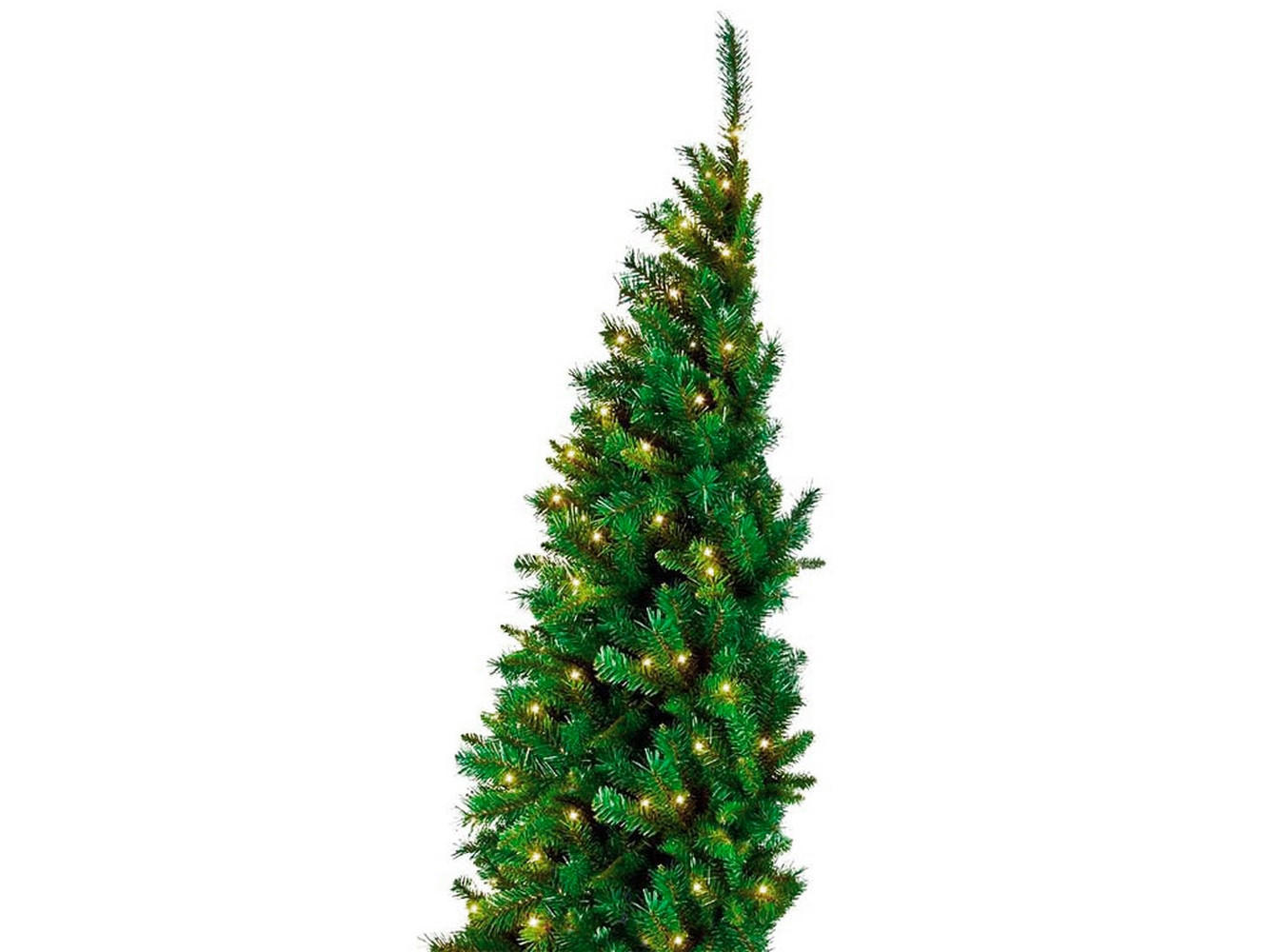 LAALU HALBER WEIHNACHTSBAUM künstlich Narnie 180 cm mit SMART LED Beleuchtung, Tannenbaum Christbaum Kunstbaum Dekobaum mit Metallständer - Grün, Kunststoff (180cm) - LAALU