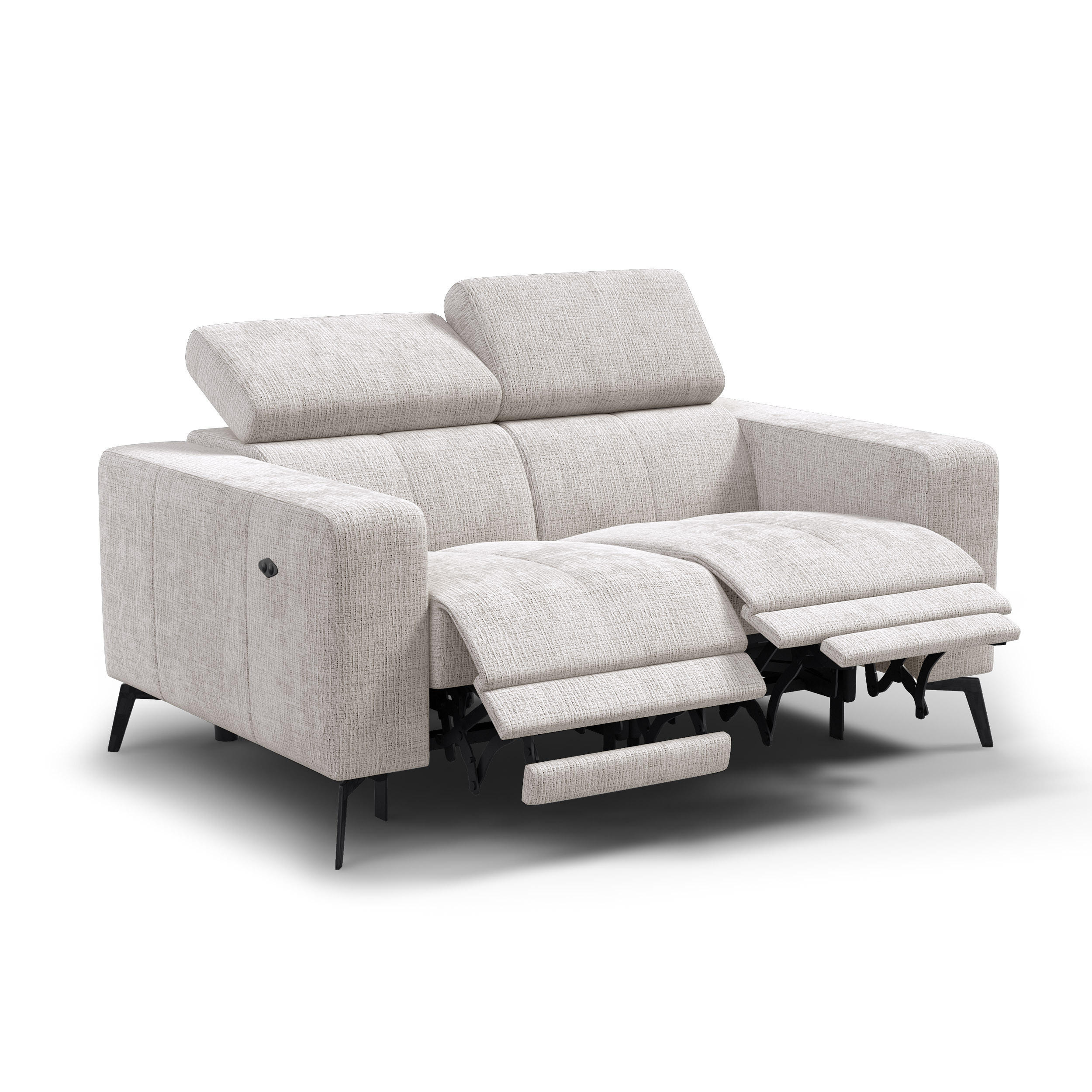 RELAXSOFA MORELLO 2-Sitzer, creme, 2 x Relax Zero Gravity - Creme, Holz/Textil (164/82/103cm) - Courtois Laville