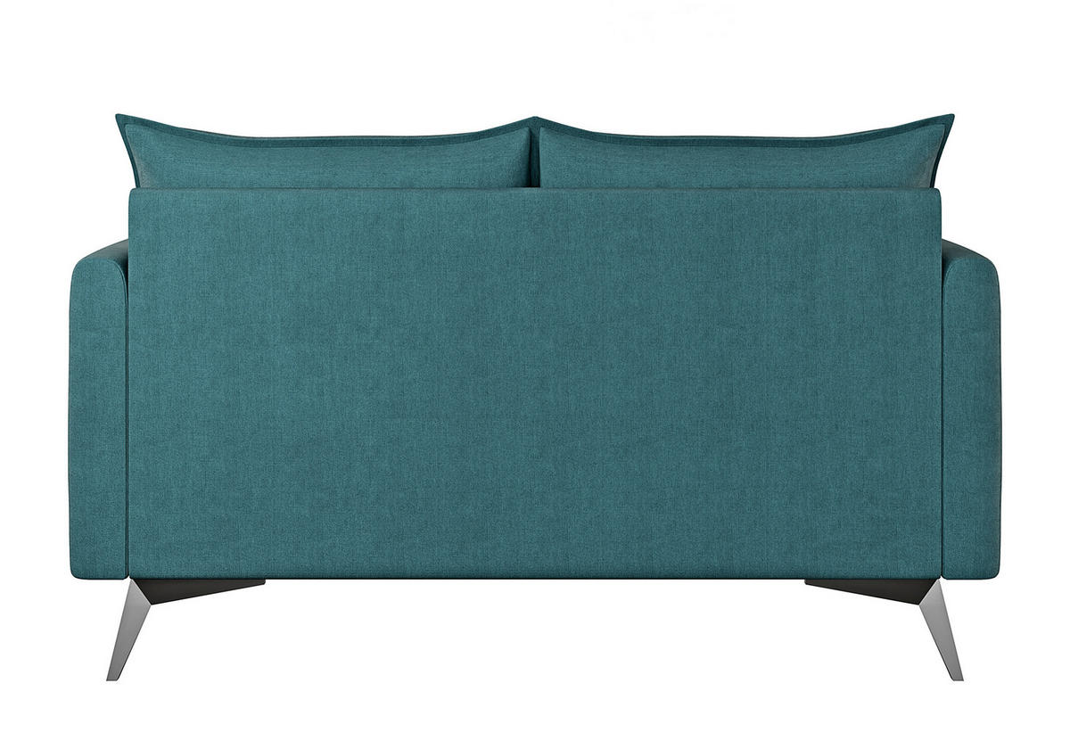 2-SITZER-SOFA Pulse Türkis Luxusmicrofaser - Türkis/Schwarz, Holz/Textil (138/86/91cm) - S-Style Möbel