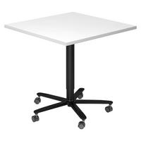 SÄULENHUBTISCH eckig ST 80/80/74 cm in Weiß/schwarz - Schwarz/Weiß, Holzwerkstoff (80/80/74cm) - bümö